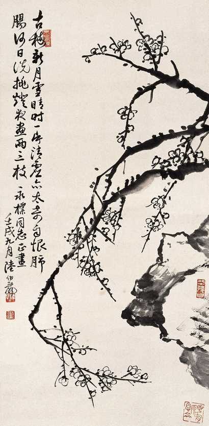 陆伯龙 古梅邨 立轴